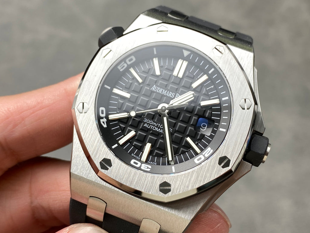 Audemars Piguet Royal Oak Offshore Diver 15710ST Black Dial Rubber Strap 1:1 Best Replica APSF 42mm