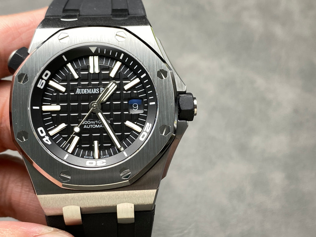 Audemars Piguet Royal Oak Offshore Diver 15710ST Black Dial Rubber Strap 1:1 Best Replica APSF 42mm