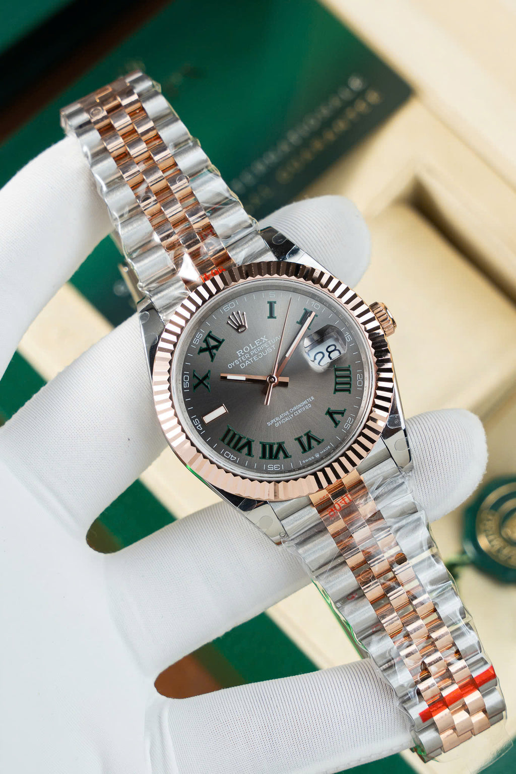 Datejust 126331 Two Tone 10K Rose Gold Wrapped Wimbledon Dial Jubilee 1:1 Replica GMF 36mm