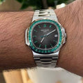 Patek Nautilus 5711/113P-001 Platinum Emeralds Black Dial Swiss Superclone