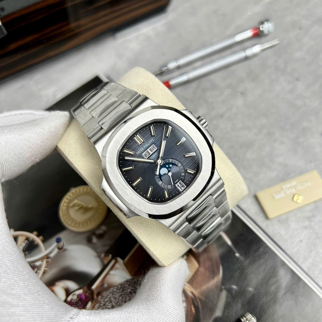 PP Nautilus 5726/1A Annual Calendar Moonphase Blue Dial Best Replica PPF 40mm