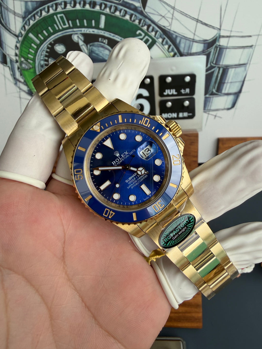 Submariner Date 126618LB Yellow Gold Blue Dial Super Clone Gained Weight 229g RCF 41mm