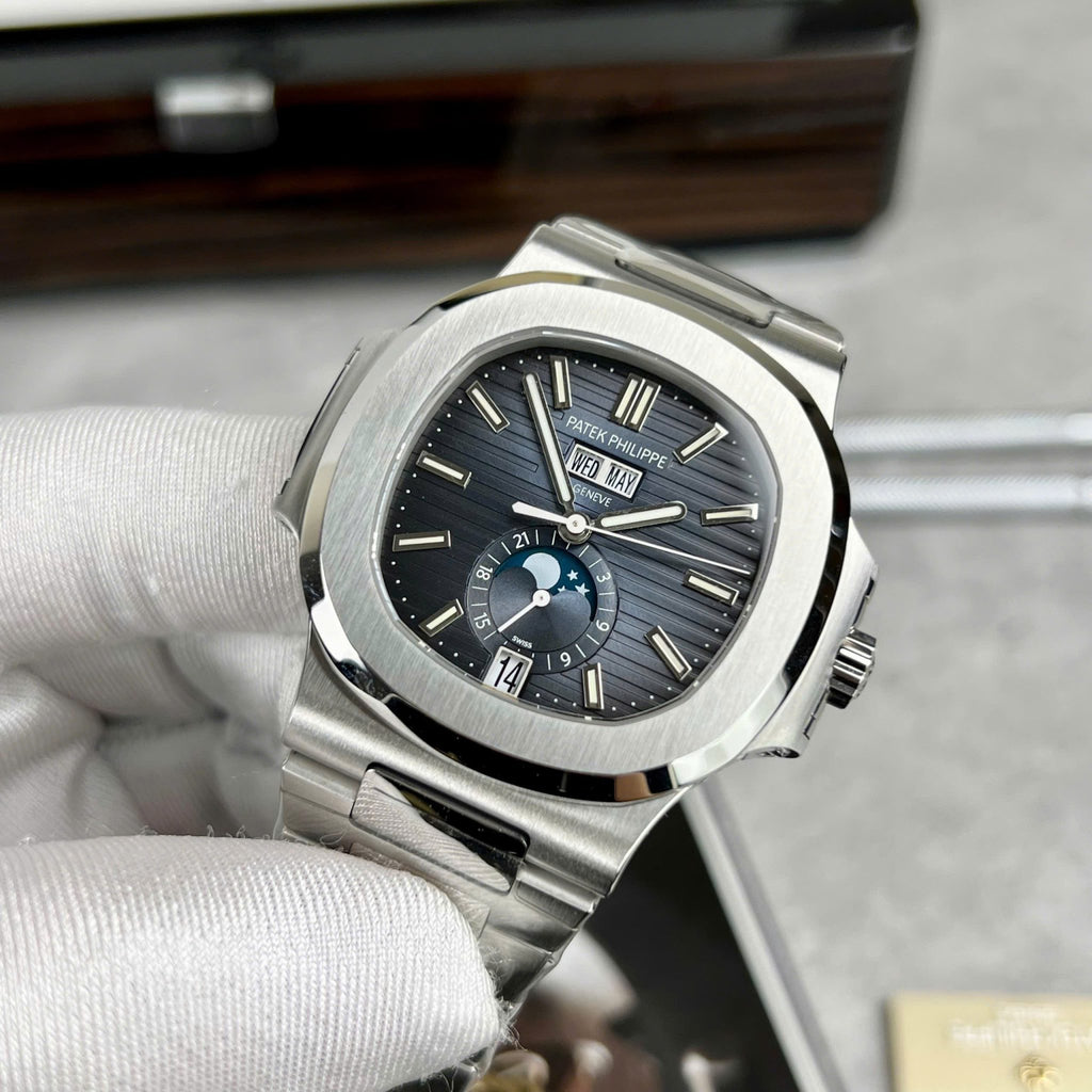 PP Nautilus 5726/1A Annual Calendar Moonphase Blue Dial Best Replica PPF 40mm