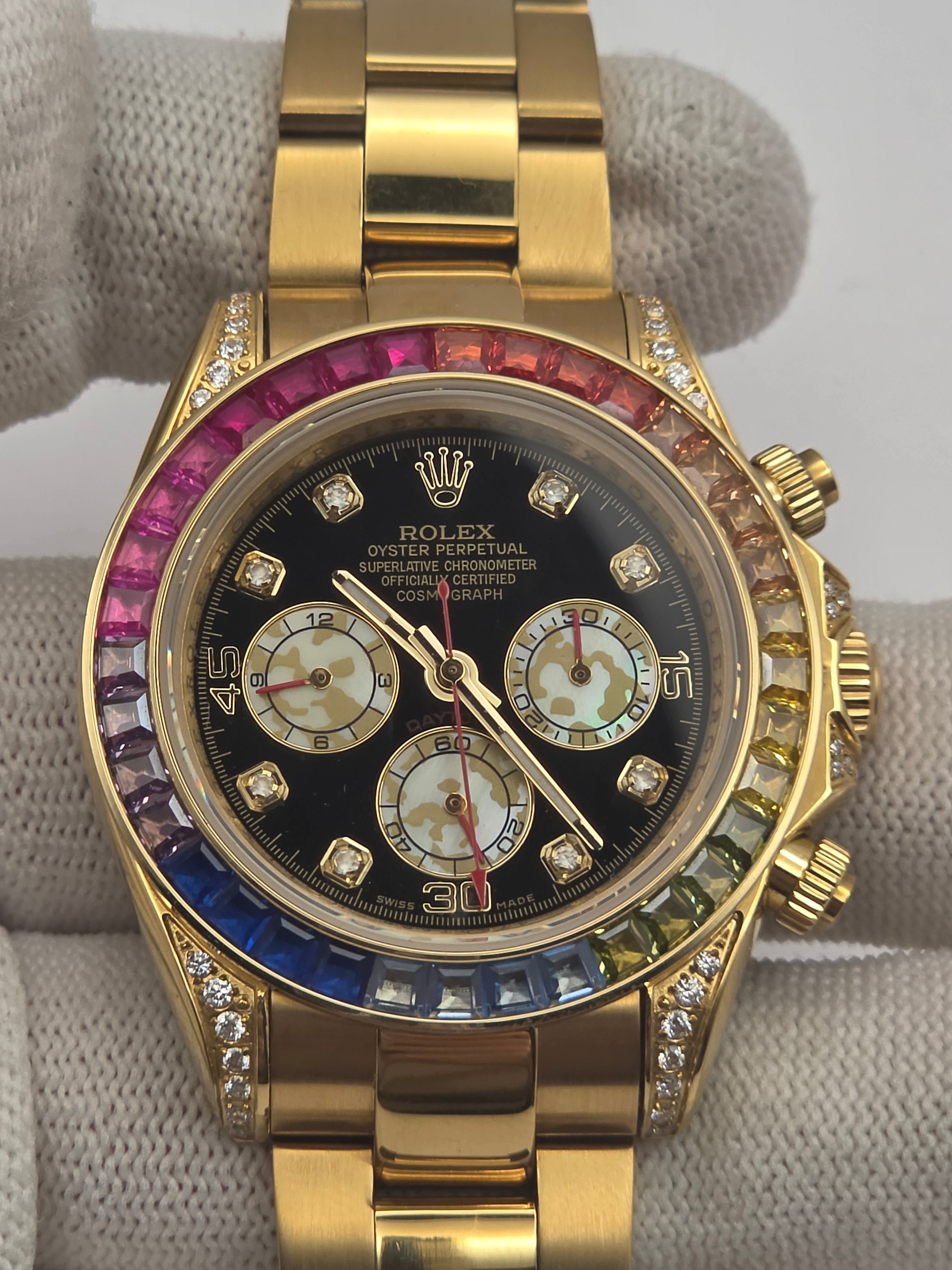 Daytona Rainbow with MOP Subdials Gold Oyster Bracelet AAA Miyota Automatic