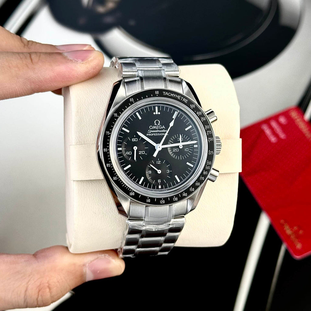 Omega Speedmaster Moonwatch Chronograph Black Dial Swiss Replica 42mm