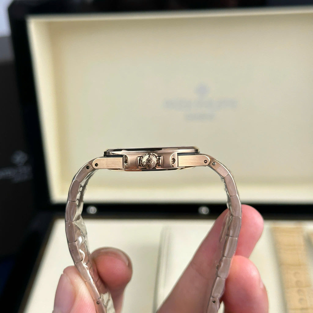PP Nautilus 7010/1R Golden Dial Rose Gold Lady Watch Quartz Best Replica 32mm