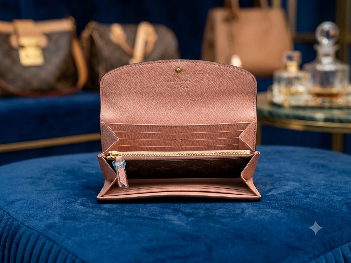 LV Sarah Wallet Monogram with Rose Ballerine interior lining M60531 Super Copy