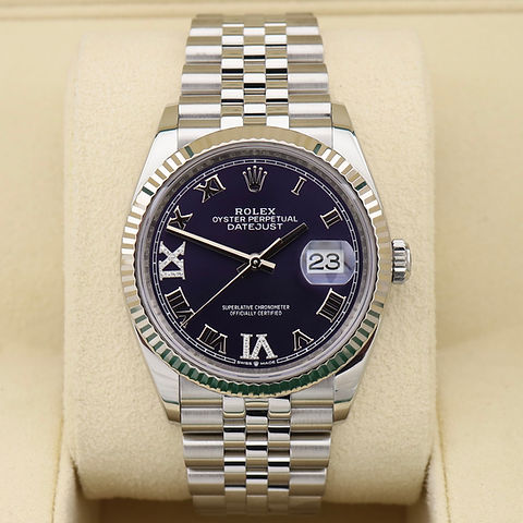 Datejust 36mm Aubergine Dial Oyster Perpetual Stainless Steel Super Clone