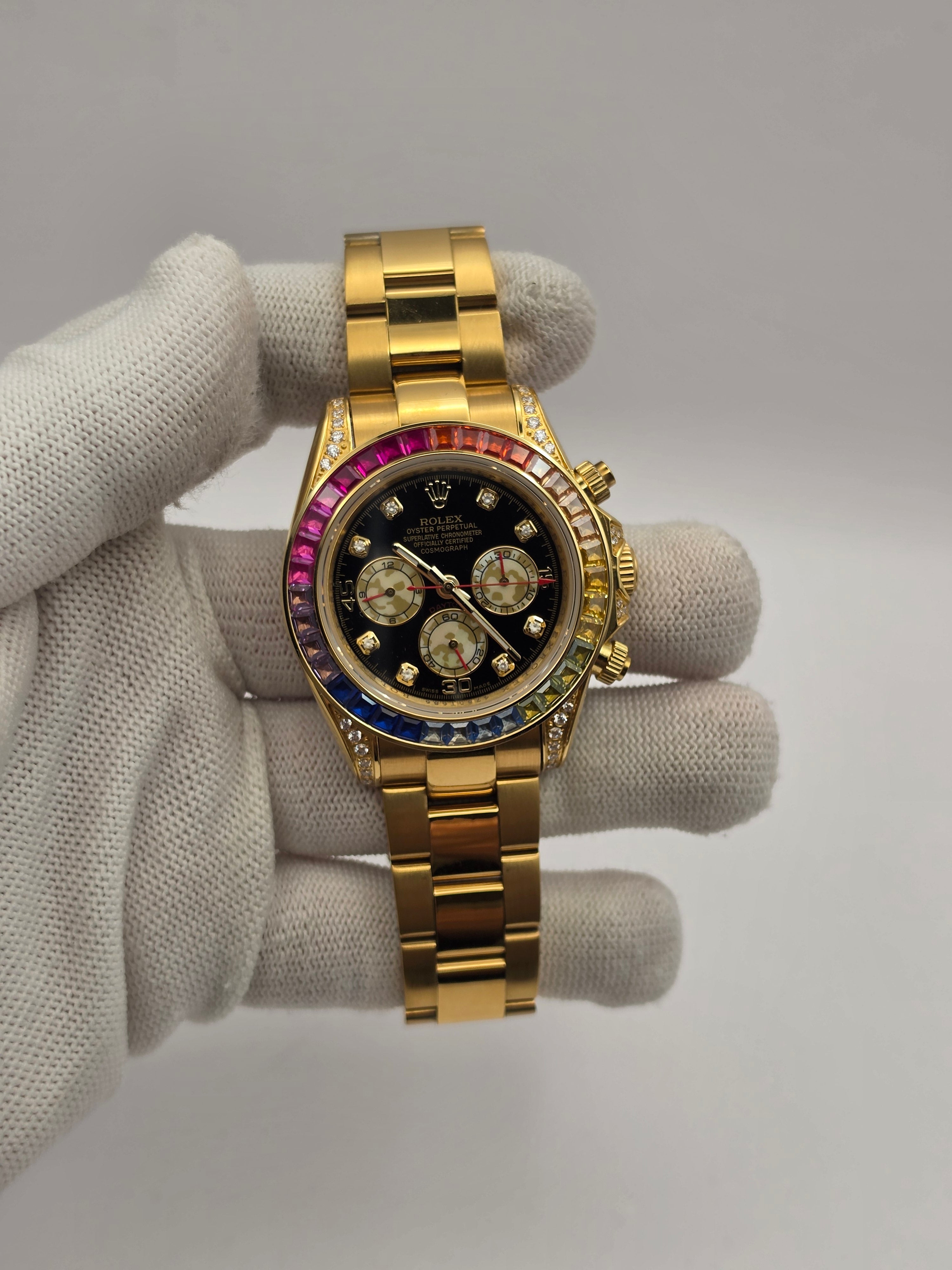 Daytona Rainbow with MOP Subdials Gold Oyster Bracelet AAA Miyota Automatic