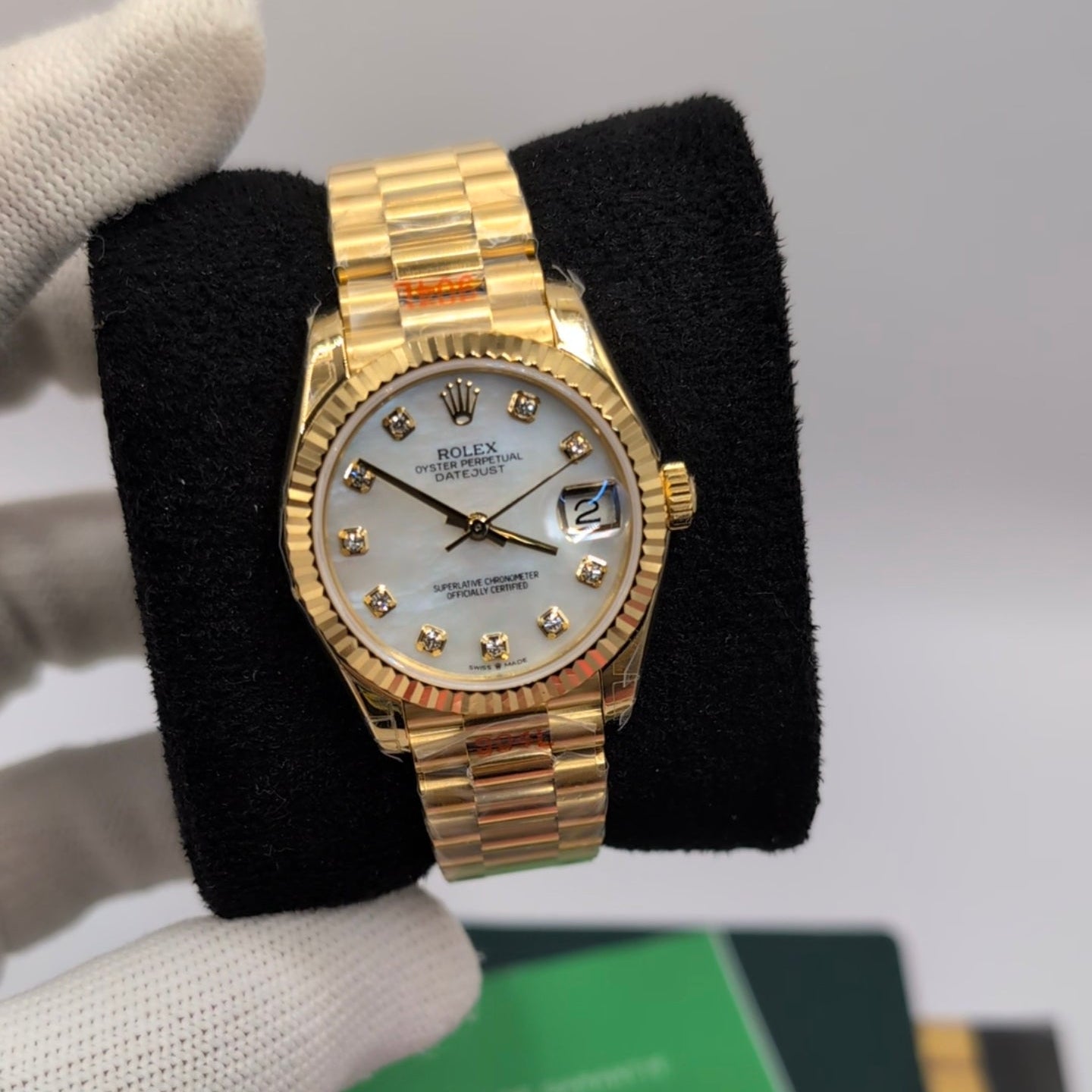 Datejust 31mm Lady MOP Diamond dial Gold Presidential Swiss Superclone