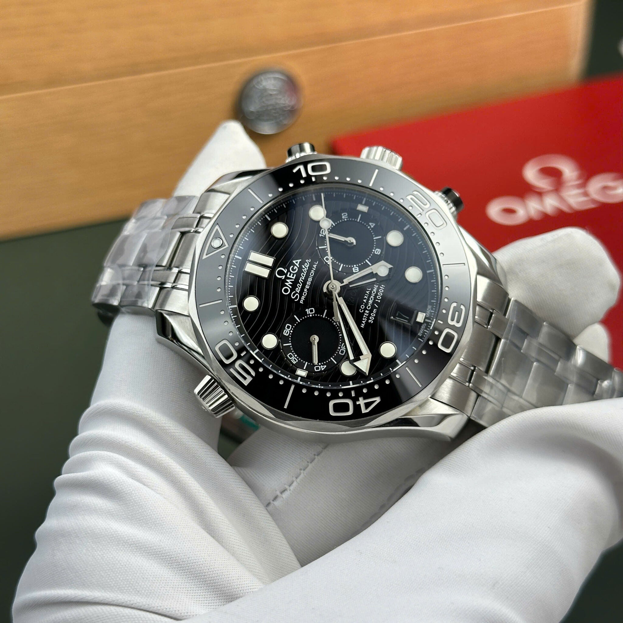 Omega Seamaster Diver 300M Chronograph Black Dial Best Copy N1 Factory 44mm