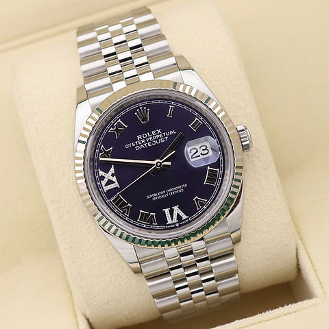 Datejust 36mm Aubergine Dial Oyster Perpetual Stainless Steel Super Clone