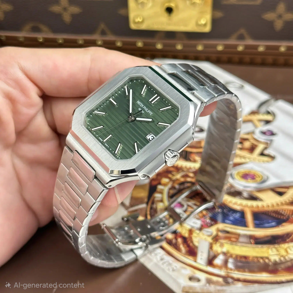 Philippe Cubitus 5821/1A-001 Olive Green Dial 1:1 Best Replica APW 45mm