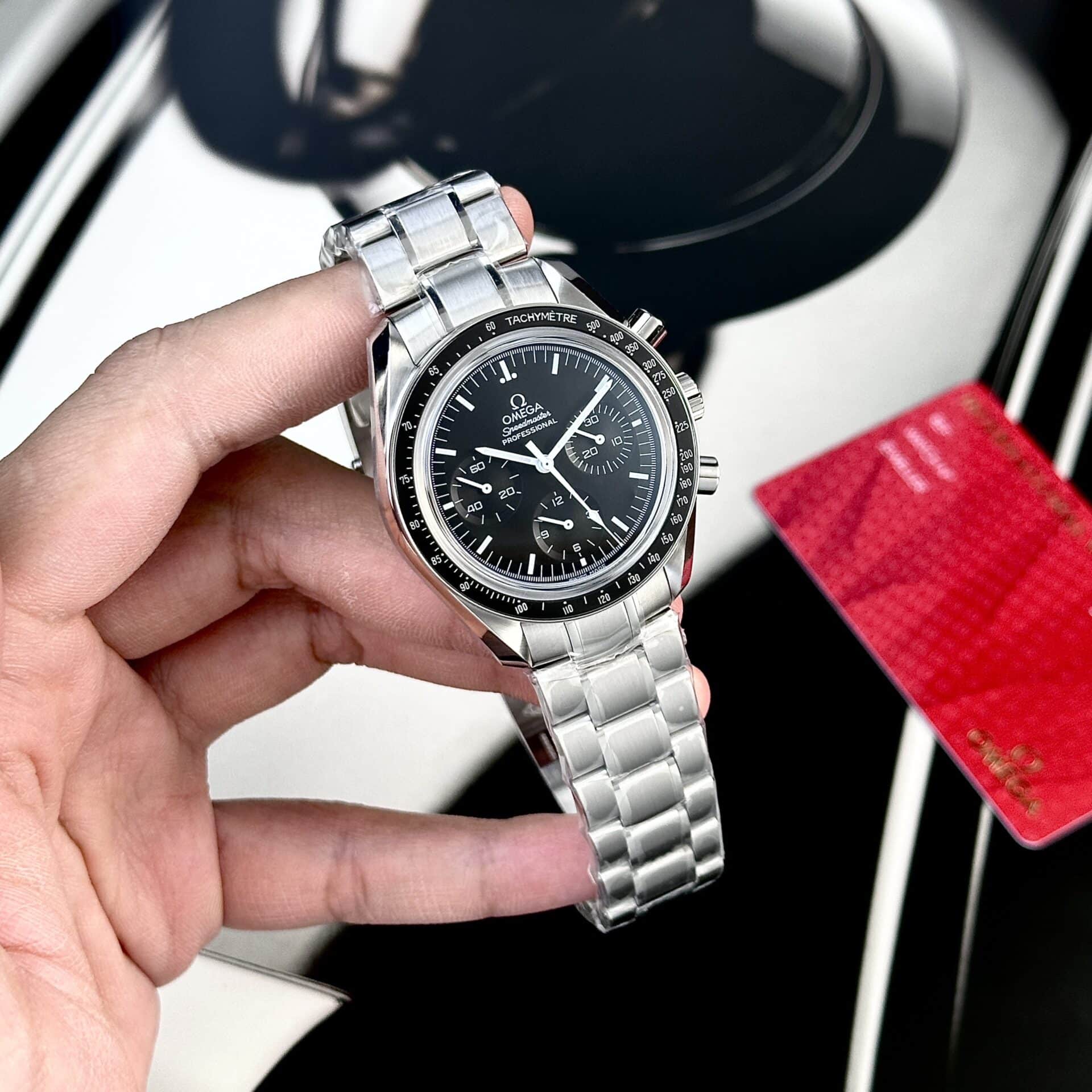 Omega Speedmaster Moonwatch Chronograph Black Dial Swiss Replica 42mm