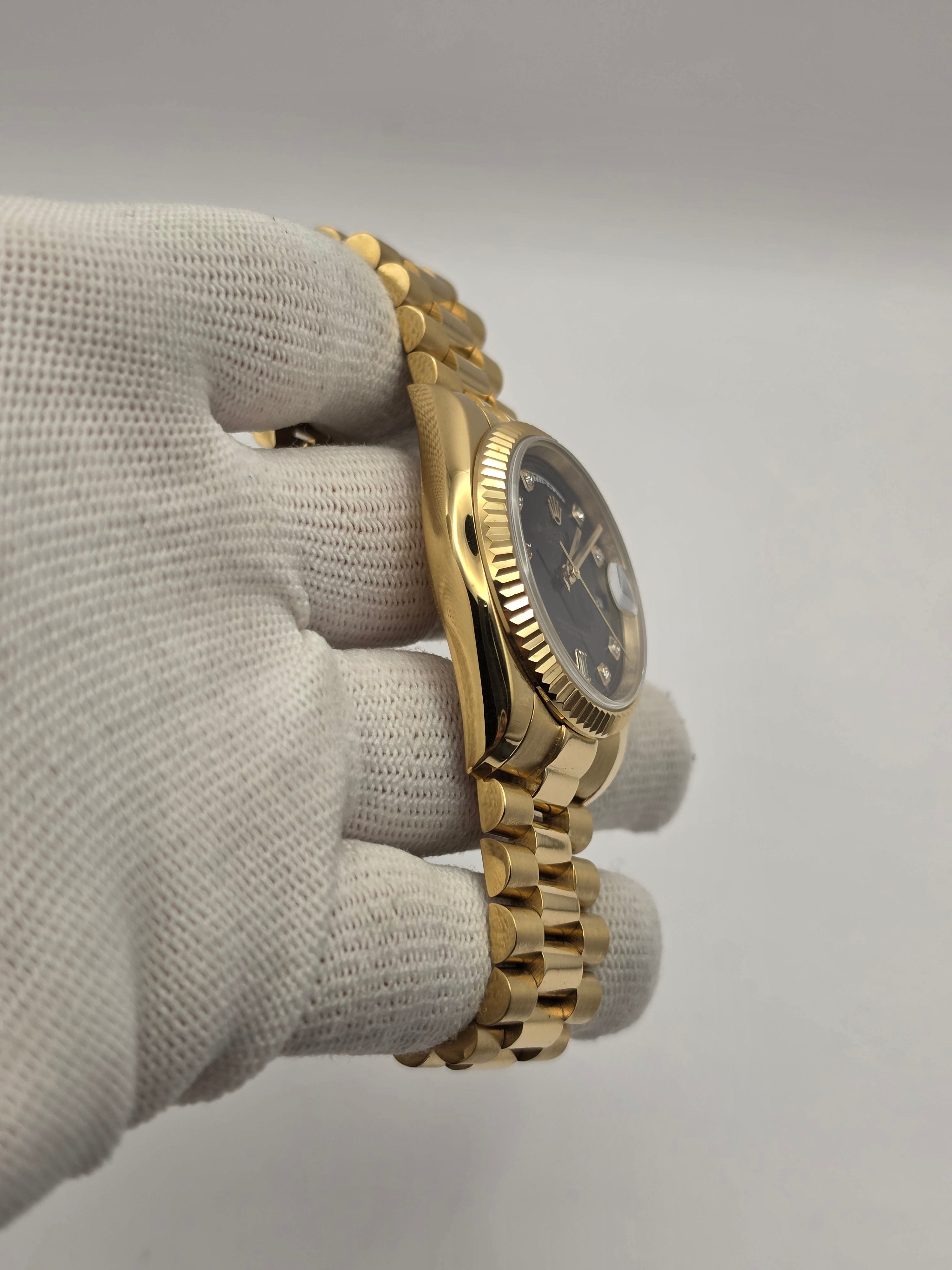 Daydate Fully Gold President Black Diamond Dial AAA Miyota Automatic