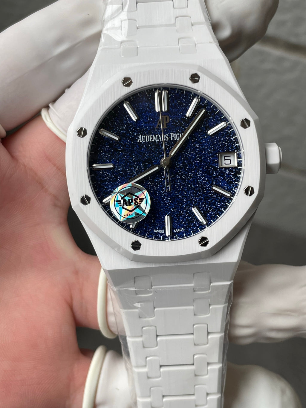 Audemars Piguet Royal Oak 15500 White Ceramic Starry Sky Dial 1:1 Best Replica APSF 41mm