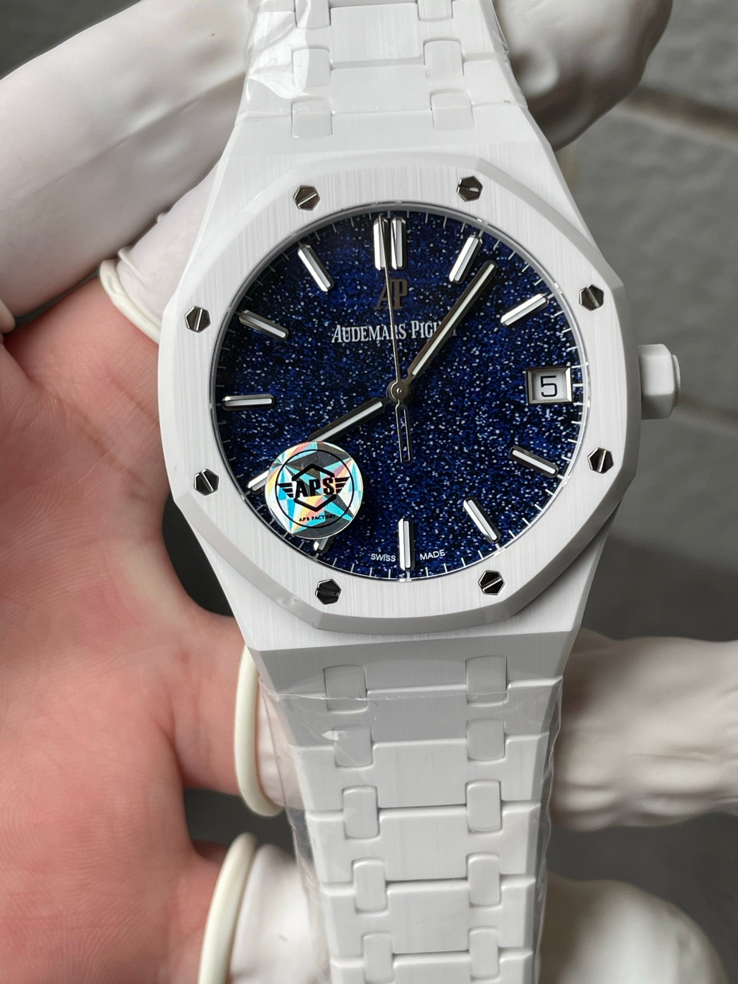 Audemars Piguet Royal Oak 15500 White Ceramic Starry Sky Dial 1:1 Best Replica APSF 41mm