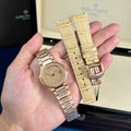 PP Nautilus 7010/1R Golden Dial Rose Gold Lady Watch Quartz Best Replica 32mm