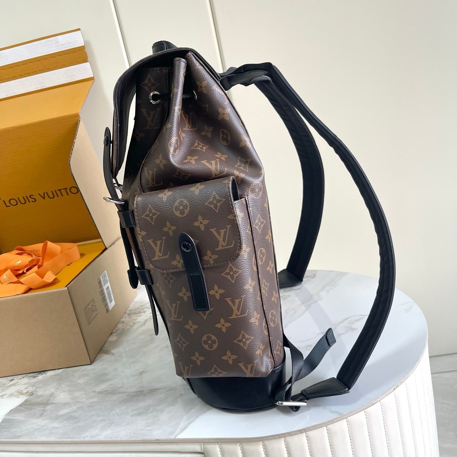 LV Christopher MM Backpack M43735 Monogram Macassar Canvas SUPER COPY