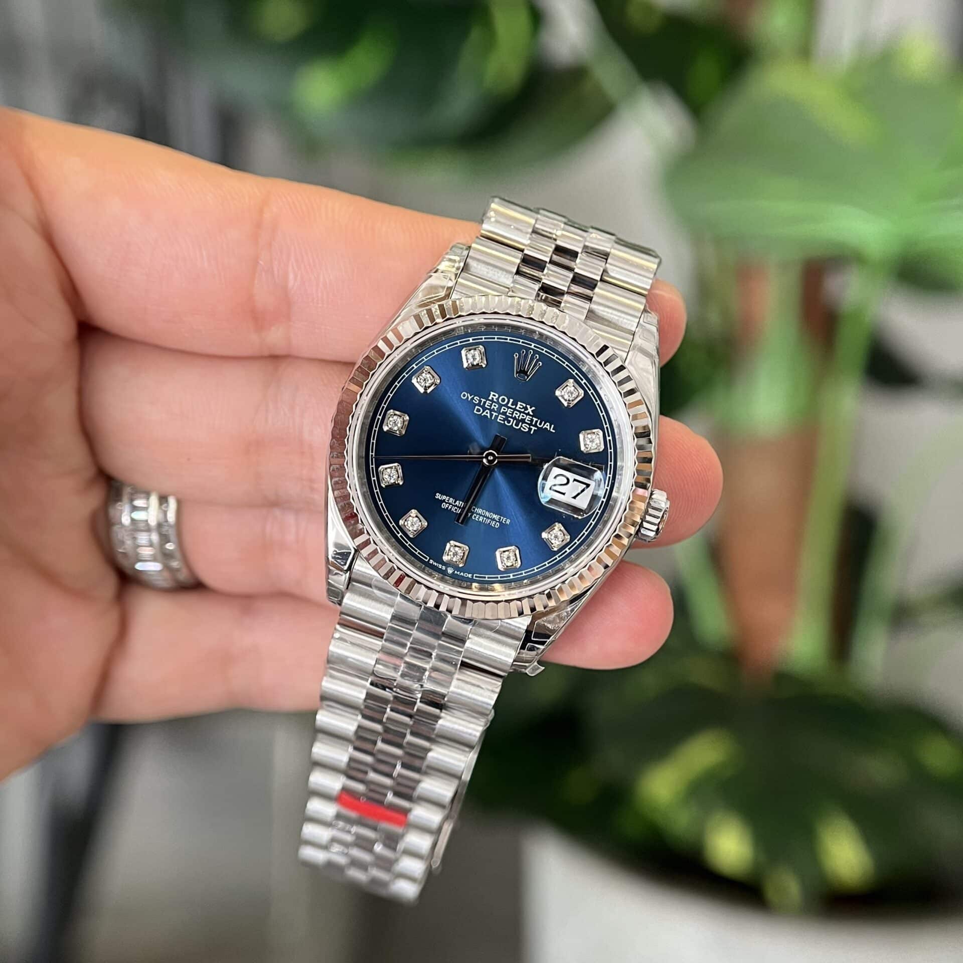 Datejust 36 126234-0037 Blue Diamond Dial Jubilee Top Quality Replica VS Factory